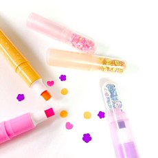 도장 스탬프가능 일본 형광펜 3종세트 스팽글비즈 포함, 1개