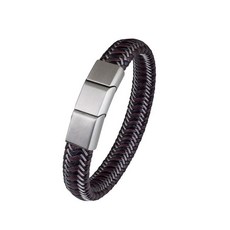 【恩悠數位x海夫】NU 鈦鍺能量精品 愛琴海手圈-時尚健康手環 促進血液循環 舒緩疲勞 提升活力, 1個, 男款(黑銀) 4a