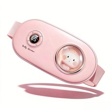 卡通暖宮腰帶 智能控溫, 櫻花粉, 浪漫櫻花粉暖宮帶