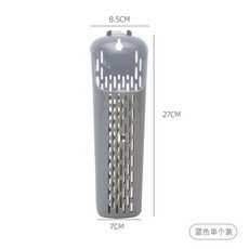 家用帶蓋壁掛式塑料筷子筒 瀝水收納置物架, 藍色, 1個裝
