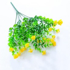 묶음 인공 꽃 야외 자외선 차단 관목 식물 가짜 녹색 장식 사무실 주방 결혼식 정원 장식용, 색상: 6. Yellow
