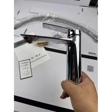 KOHLER 衛浴臺盆冷熱混水閥水龍頭 洗臉盆檯面盆浴室櫃用, 1個, 銀色全銅水龍頭