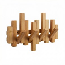 대나무 벽걸이 옷걸이 벽걸이후크 인테리어후크 현관정리 소품정리 옷정리 모자걸이 열쇠걸이 홈인테리어 감성인테리어 대나무가구 수납정리 거실인테리어 친환경소품 미니후크 집꾸미기 생활정리, 1개, 내추럴S