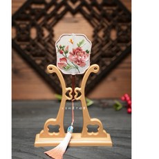 公主的夢中婚禮 女神手工繡扇 媽祖/拜臨水夫人/九天玄女/地母娘娘/王母娘娘/胭脂水粉/迷你扇/宴王/拜拜, 1個, A.精美繡扇（贈送手帕）