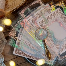 홀로그램 금박 PET 투명 프레임 메모지 폴꾸 다꾸, H (ME-735)