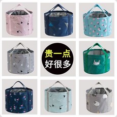 臺出 便攜式可折疊水盆大號旅行泡腳袋洗衣盆戶外水盆洗漱臉盆洗腳水桶, 1個, 綠色三角,中號(30*20)CM