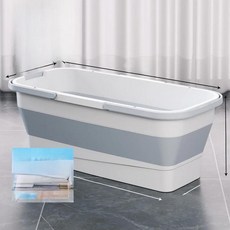 대용량 직사각형 플라스틱 걸레통 바퀴 접이식 물통 바닥 청소 도구 드래그 버킷, 11. 회색과 흰색의 배색✅확대형⭐바닥 청소 시트 30, 1L