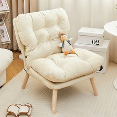 SeekFun 1인용 리클라이너 좌식의자 각도조절 등받이 와이드 좌석 발받침 스툴 세트 거실 휴식 소파체어, 화이트(스툴 없음)