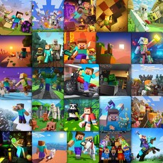 마인크래프트 마크 캐릭터 굿즈 꾸미기 폰꾸 다꾸 노트북 캐리어 방수 스티커, 1세트, 59개입, 마인크래프트2