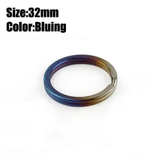 다채로운 티타늄 합금 열쇠 고리 EDC 야외 작은 도구 초경량 티타늄 열쇠 고리 액세서리 녹 없음, [07] 32mm bluing