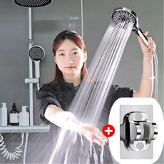 비니퍼니 3단 수압상승 원터치 샤워기헤드, 실버, 1개