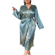 실크 가운 파자마 샤워 부드러운 잠옷 목욕 실내복 K