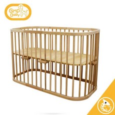 百貨公司 專櫃品牌 GMP BABY橢圓櫸木多功能嬰兒床(兩色)加送床組【金寶貝】, 原木 X-022, 原木