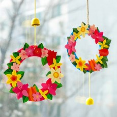 봄 꽃 종이 리스 만들기 DIY 키트 / 재단 종이 봄꽃 계절 모빌 풍경, 상품