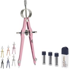 Mr. Pen 제도용 금속 나침반 세트, 분홍색