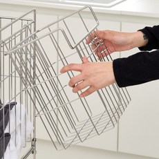 JBJ 비블레스 이동식 올스텐 304 세탁바구니 C타입 측면바스켓, C타입(측면바스켓)