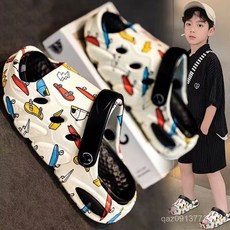 臺灣出貨 男童拖鞋新款夏季兒童防滑防臭沙灘涼拖鞋男孩子中大童一字拖兩穿 Z0PT