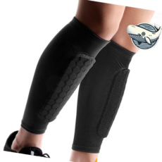 슬림 축구 정강이 보호대 무릎 보호 폼 장비를 위한, 블랙M