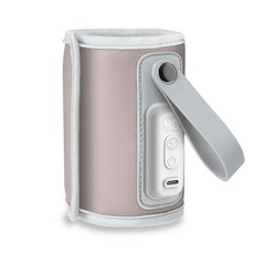 lionelo Thermup Go 便攜式USB智能恆溫奶瓶保溫器, 柔粉, 1個