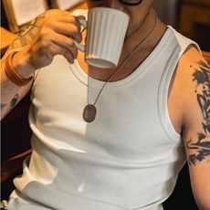 韓國 螺紋彈性棉質螺紋背心，素面運動健身坦克背心