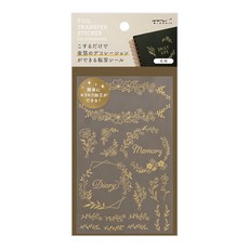 MIDORI 金箔轉印貼紙 手帳裝飾貼紙, 1個