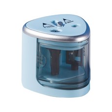 雙孔 適用6-12mm鉛筆/色鉛筆, 1個, 【電動削鉛筆機】藍色（不含電池）, 藍色