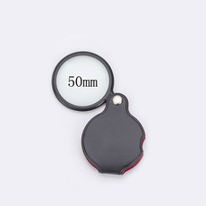 50/60mm 미니 돋보기 6/8X 접힌 읽기 케이스 가죽 핸드 선물 신문 헬드 유리 단일 휴대용, 50mm 8X