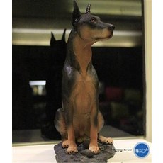 仿真動物 聖誕犬 擺飾品, 仿真動物設計杜賓獵犬帶底座裝飾品工藝品