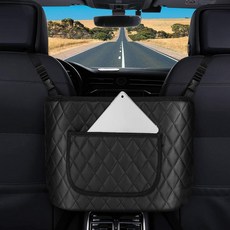 HOTYELL 자동차 포켓 핸드백 홀더 프리미엄 가죽이 있는 시트 백 오거나이저 메시 지갑 홀더를 위한 보관 뒷좌석 애완동물 어린이 머리 받침대에 부착 (블랙+포켓) 18