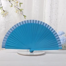 레트로 나무 휴대용 접이식 팬 순수 색상 공연 소품 손님용 결혼식 파티 선물