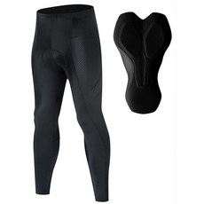 남성용 사이클링 팬츠 4D 패딩 사이클링 타이츠 UPF 50+ 바이크 팬츠 남성용 사이클링 롱 레깅스 라이딩 산악 로드 자전거 블랙. XXL 163058
