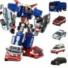 台灣熱賣 正版咖寶車神無敵超護巨人救援特警大巴巨人合體變形金剛套裝玩具, 咖寶車神-重裝巨人【五車合體】, 1個