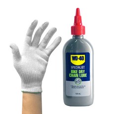 벡스 WD-40 자전거 체인 오일 건식 + 면장갑 체인루브 윤활유 왁스 기름 자전거용품, 1세트