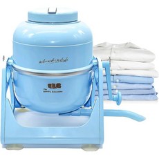 The Laundry AlternativeWonderWash 아파트용 휴대용 세탁기 Tiny Space 복고풍 디자인의 수동 손빨래 카운터탑 비전기 소형 Blue