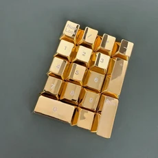 알루미늄 키 캡 금속 체리 키보드 실버 블랙 WASD 기계식 게임 액세서리 용 방향, Gold numpad 17keys