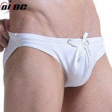 純色後透半光泳布繫繩比基尼三角泳褲 泳池運動休閒海灘運動 男生三角泳褲 台灣發貨