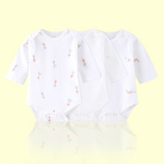 Miracle baby 신생아 베이직 스냅 긴팔 바디슈트 3개입