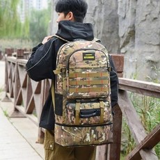 大容量打工大背包軍訓背包戶外登山防水登山背包雙肩包工地專用包, 加固版卡其彩花