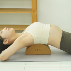 하티 스트레칭 반달블럭 종아리 허리 척추 레그 체형교정 릴렉서 요가블럭, 1개, 코르크 반달블럭