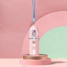 휴대용 분무기 야광 수분 공급 장치 USB 충전 얼굴 보습 스티머 스킨 케어, rabbit pink