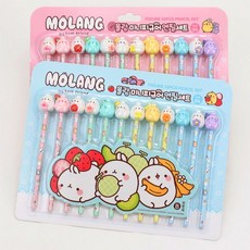 몰랑 12본 피규어 연필세트_랜덤, 랜덤, 1개