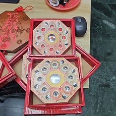 佐運門 桃木九宮八卦鏡, 1個, 開光5寸,敕令後硃砂壓上鎮宅符開光(有淨宅符)