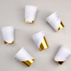 일회용 마블 대리석 접시 컵 6p 디자인 홈 파티 테이블웨어 홈파티 용품, 2. 마블 대리석 컵 (6p), 6개