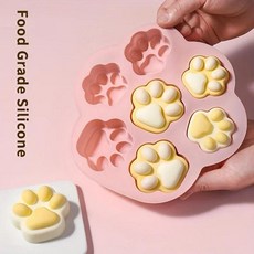 캔디 초콜릿 젤리 푸딩 비누 아이스 큐브 트레이 발 인쇄 실리콘 몰드 강아지 고양이 동물 금형, 기본, 1개