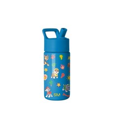 Simple Modern 아동용 서밋 빨대 뚜껑이 있는 물병 | 아기 상어 414ml(14온스) 스테인리스 스틸 컵 단열 텀블러 유아 학교용 | 아기 상어 친구들, 퍼피 구조대: 아웃도어 어드벤처