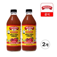 브래그 유기농 사과식초 애사비 크랜베리애플, 473ml, 2개