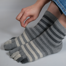 노블삭스 남성용 그레이 컬러믹스 발가락양말 5켤레 세트 국내생산 국산양말 260-280mm