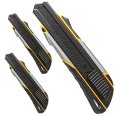 스켈 전문가용 블랙코팅 18mm 강력 커터칼, 3개