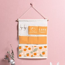 掛袋收納袋掛式宿舍神器收納袋掛牆式布藝置物袋儲物袋收納掛袋, 蜜桃烏龍【7兜+送掛鉤.】