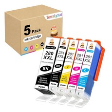 테라라이크스 리필 가능한 280XL 281XL 280XL 281XL 잉크 카트리지 PIXMA TR8620a TS702 TS6120 TS6220 TS6220 TS8220 TS8320, TerraLyxus 리필 가능한 280XL 281XL